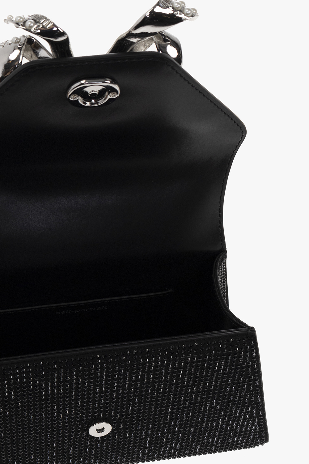 Black 'Bow Mini' shoulder bag Flat Self Portrait